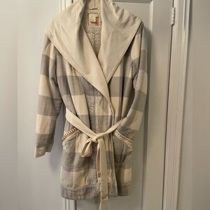 Anthropologie Eloise Women’s Flannel Sherpa House Coat
